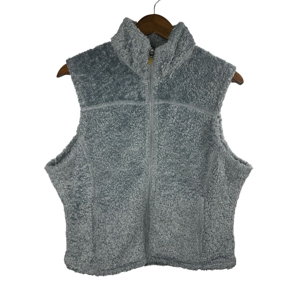 L.L. Bean Vest Fleece Women's Size L Full Zip Polartec Fuzzy High Pile Gorpcore